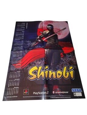 2003 Shinobi Calendar & GTA Video Game Promo Poster 2 Sided